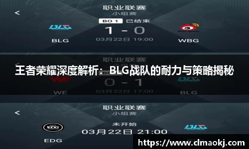 王者荣耀深度解析：BLG战队的耐力与策略揭秘
